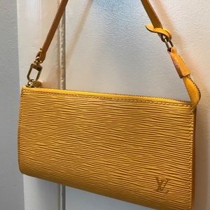 Louie Vuitton Yellow Pochette clutch purse